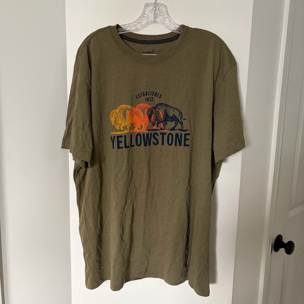 Yellowstone National Park Olive Green T-Shirt
